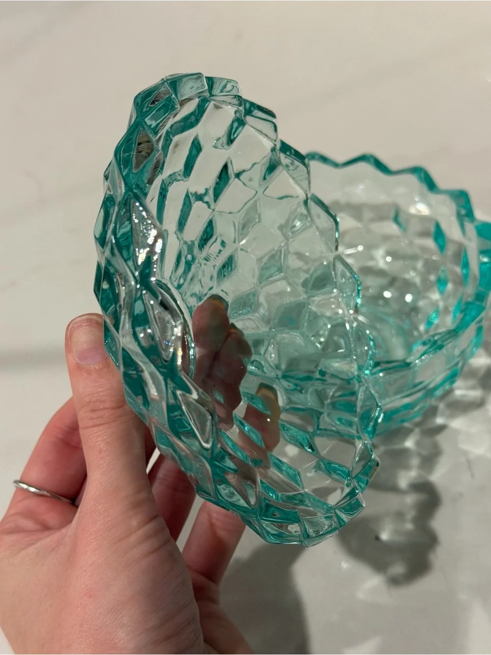 Vintage Indiana Glass Blue Glass Candy Dish with Lid